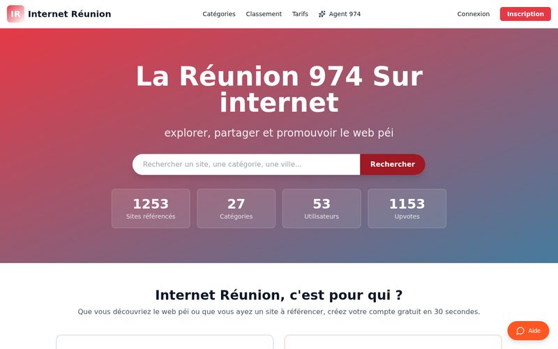 Aperçu du site Internet Réunion