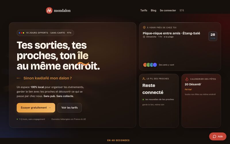 Aperçu du site mondalon